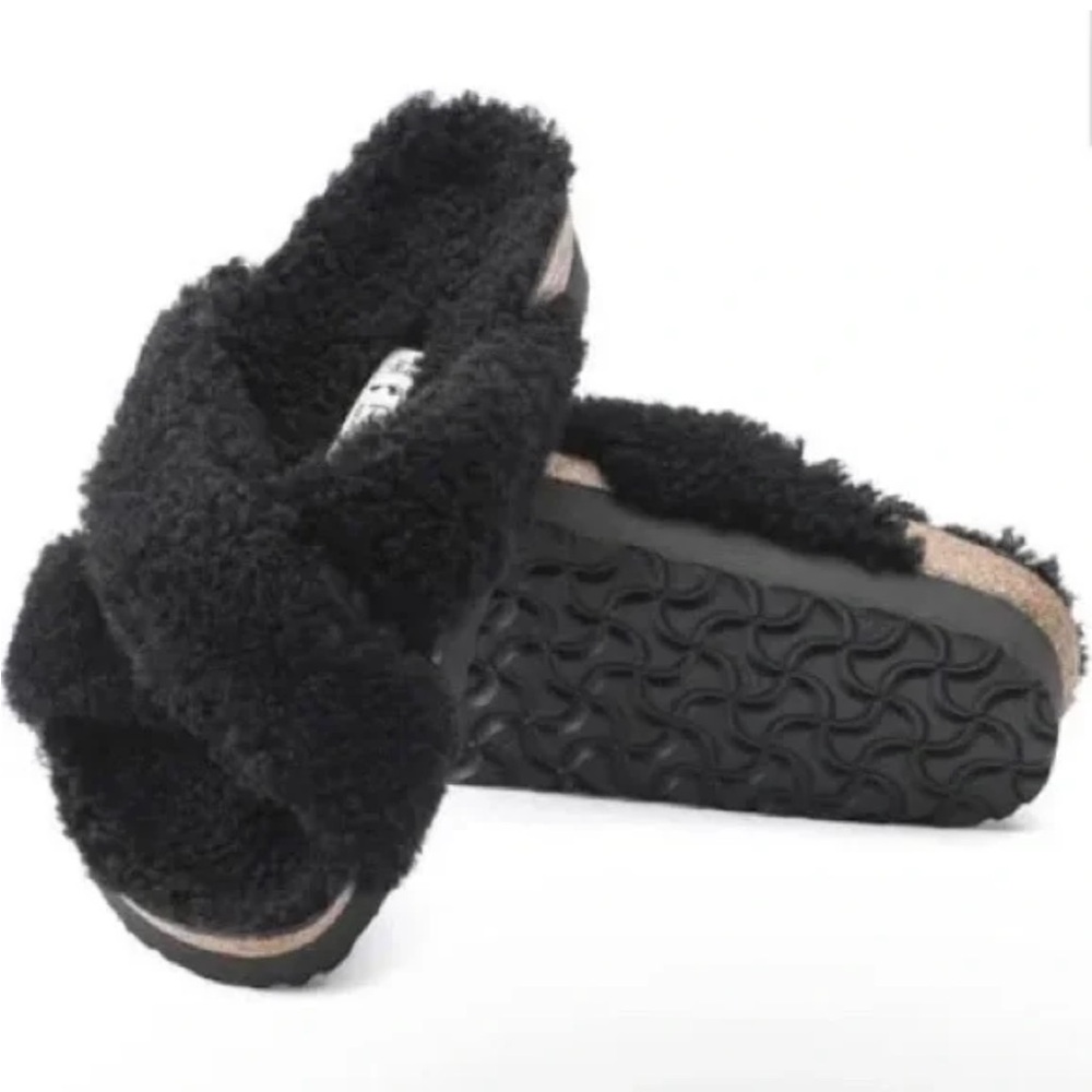 New Birkenstock papillio teddy shearling daytona slides